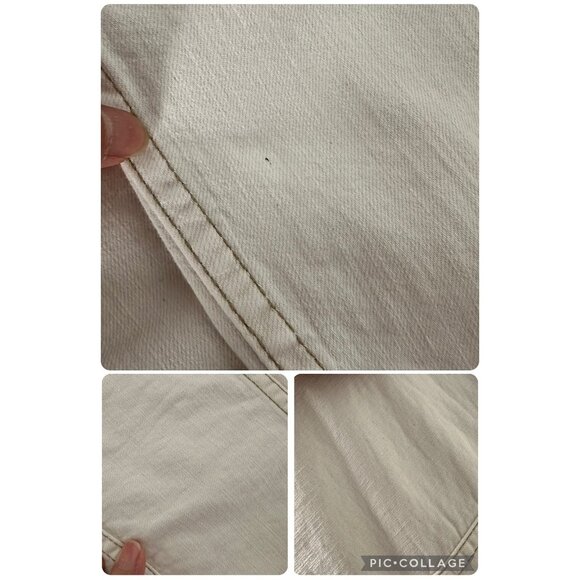 Eileen Fisher Denim Jacket Cotton Blend Front Buttons Closure Ivory Color Sz 1X - Picture 15 of 15